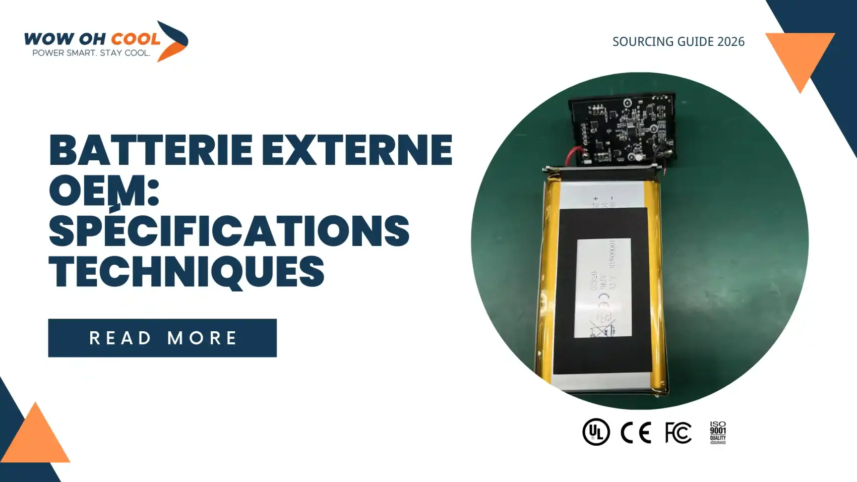 Spécifications batterie externe