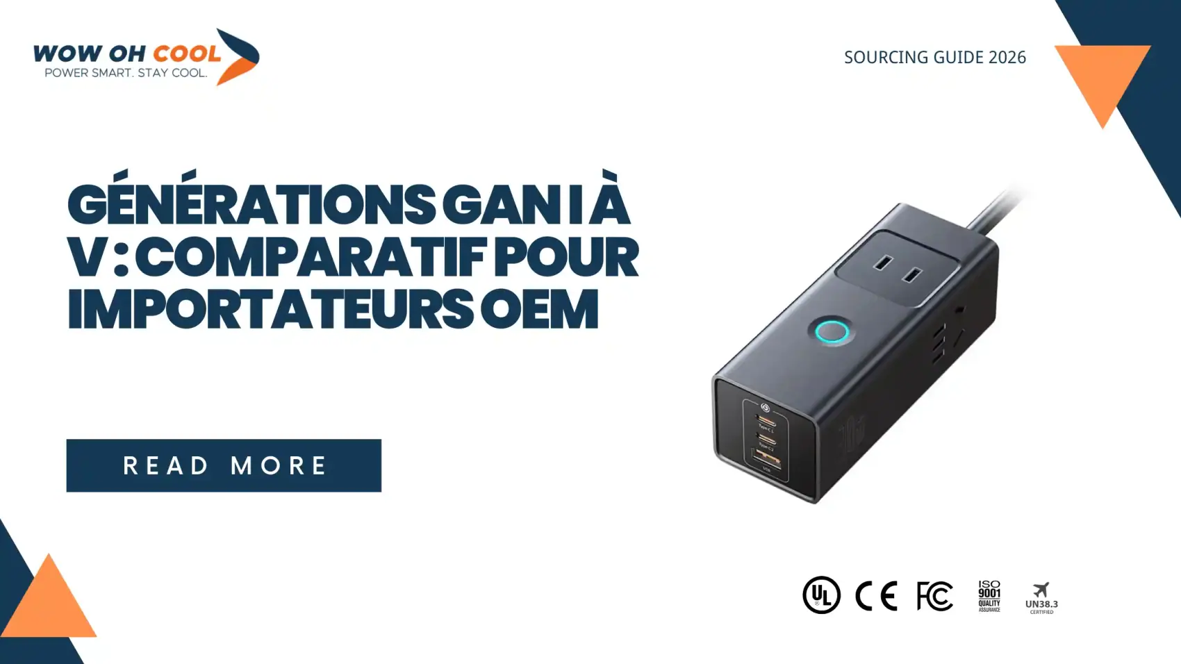 Comparatif des générations GaN I à V pour importateurs OEM — rendement 85-95%, fréquence de commutation, FET Navitas Innoscience Infineon, prix FOB Shenzhen