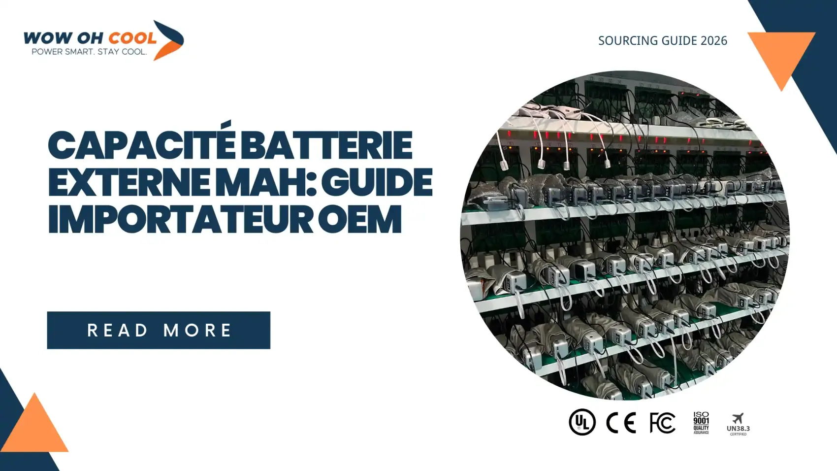 Vérification de la capacité mAh d'une batterie externe OEM en usine Shenzhen — test de décharge et contrôle des cellules Grade A pour importateurs français
