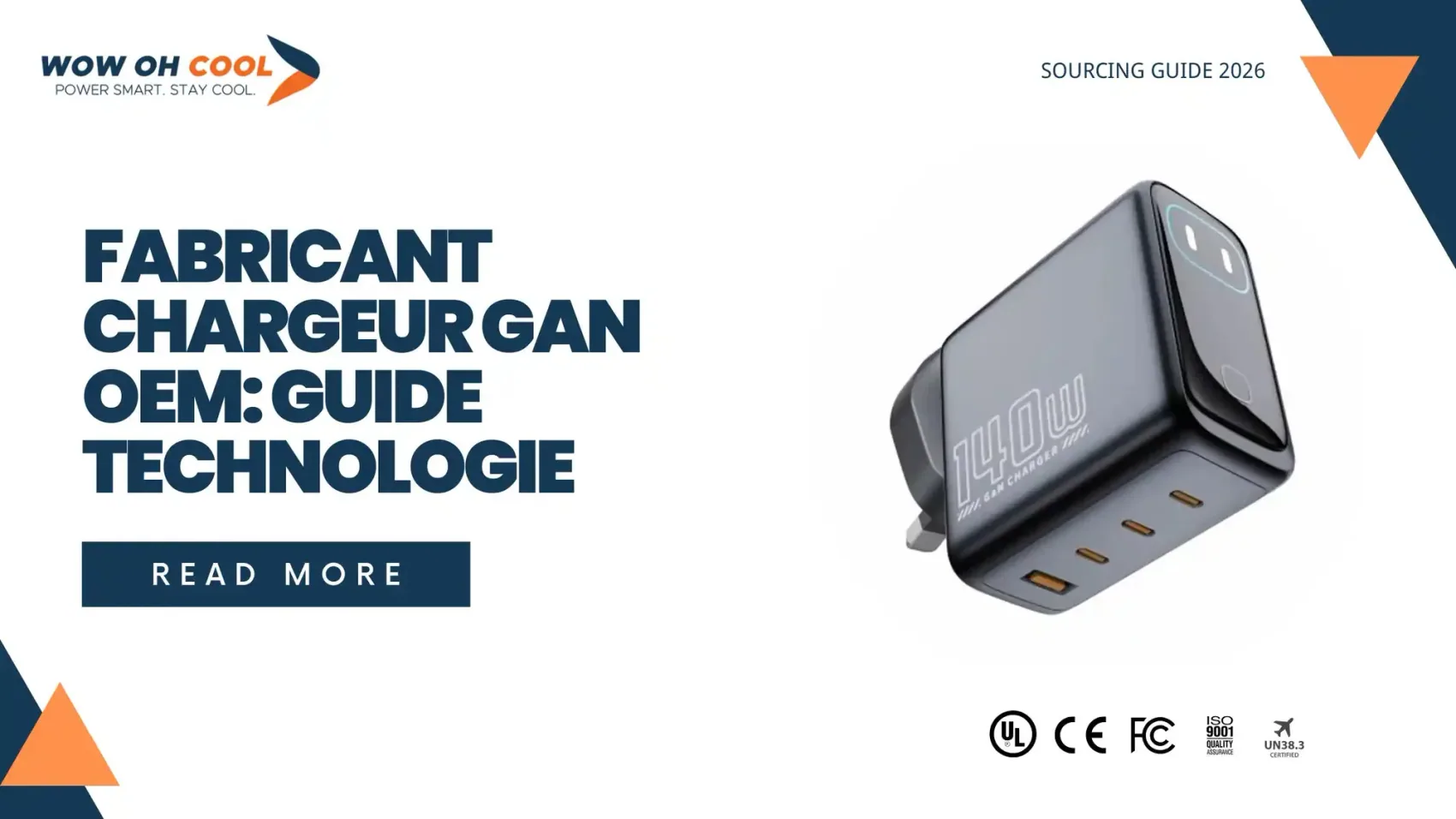 Technologie GaN pour importateurs OEM 2026: nitrure de gallium vs silicium, rendement 93-95%, GaN V, prix FOB, MOQ 500. Fabricant chargeur GaN Shenzhen ISO 9001