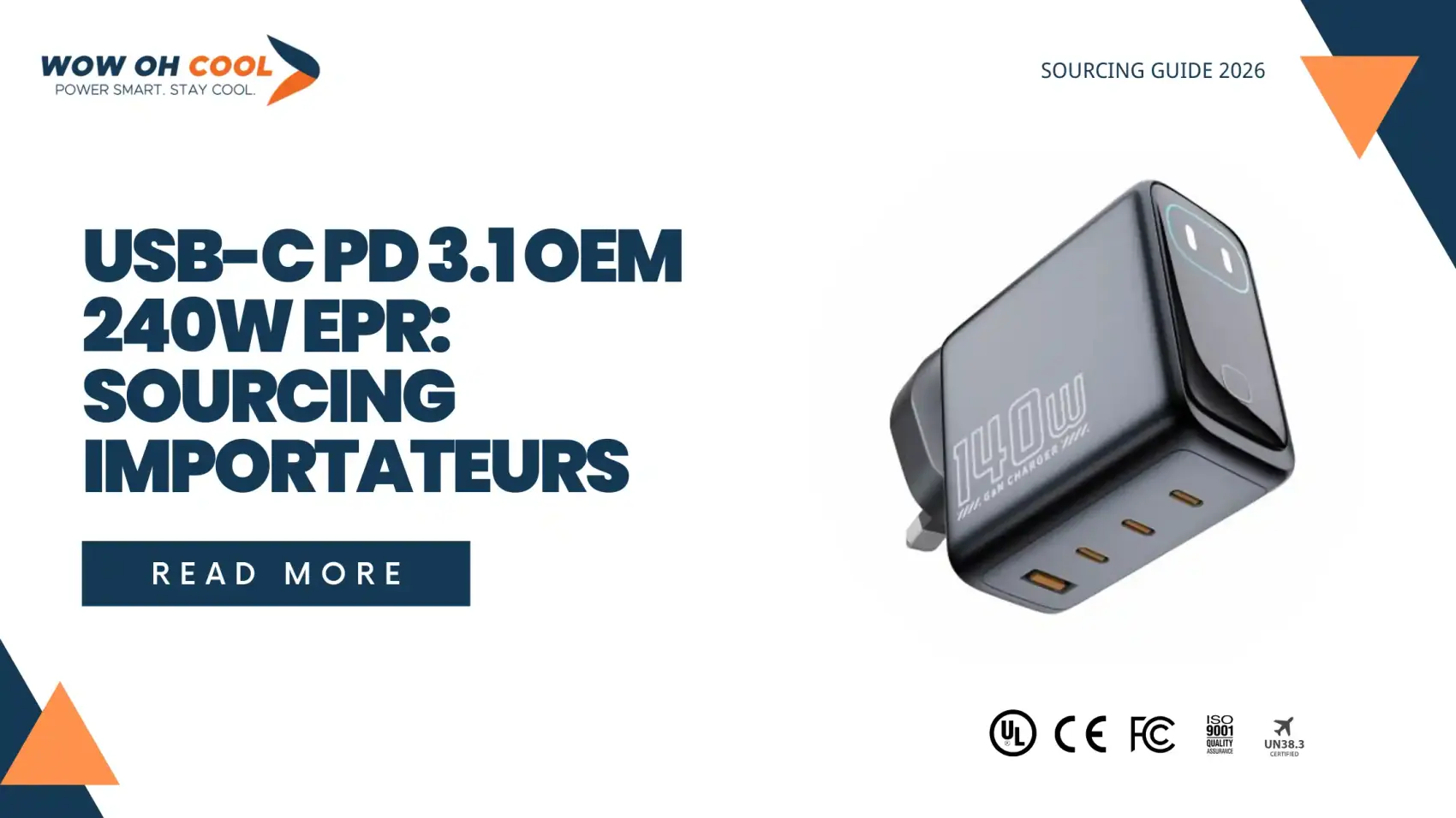 USB-C PD 3.1 OEM : Guide 240W EPR pour importateurs — architecture SPR vs EPR, protocole AVS et câbles E-Marker pour acheteurs B2B