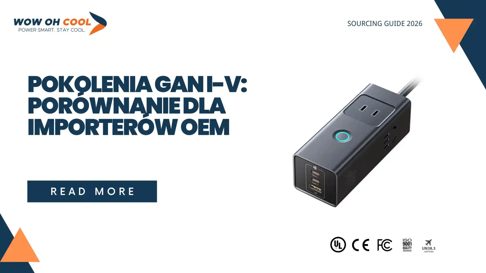 Porównanie pokoleń GaN I-V dla importerów OEM: sprawność 85-95%, częstotliwość przełączania, FET Navitas/Innoscience, cena FOB Shenzhen