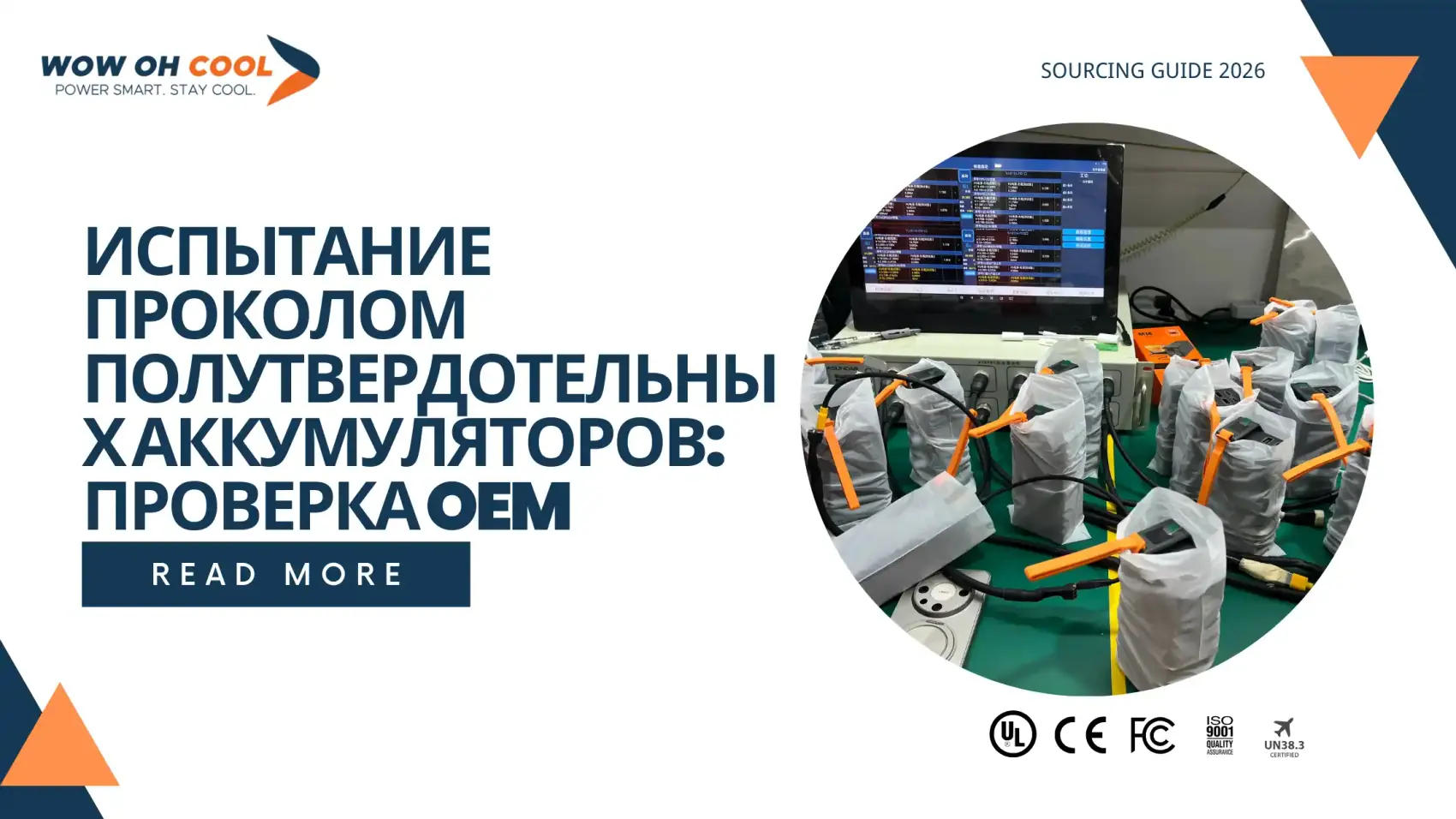 Испытание проколом полутвердотельных аккумуляторов: протокол GB 47372-2026 и проверка поставщиков OEM. Завод WOWOHCOOL Шэньчжэнь ISO 9001