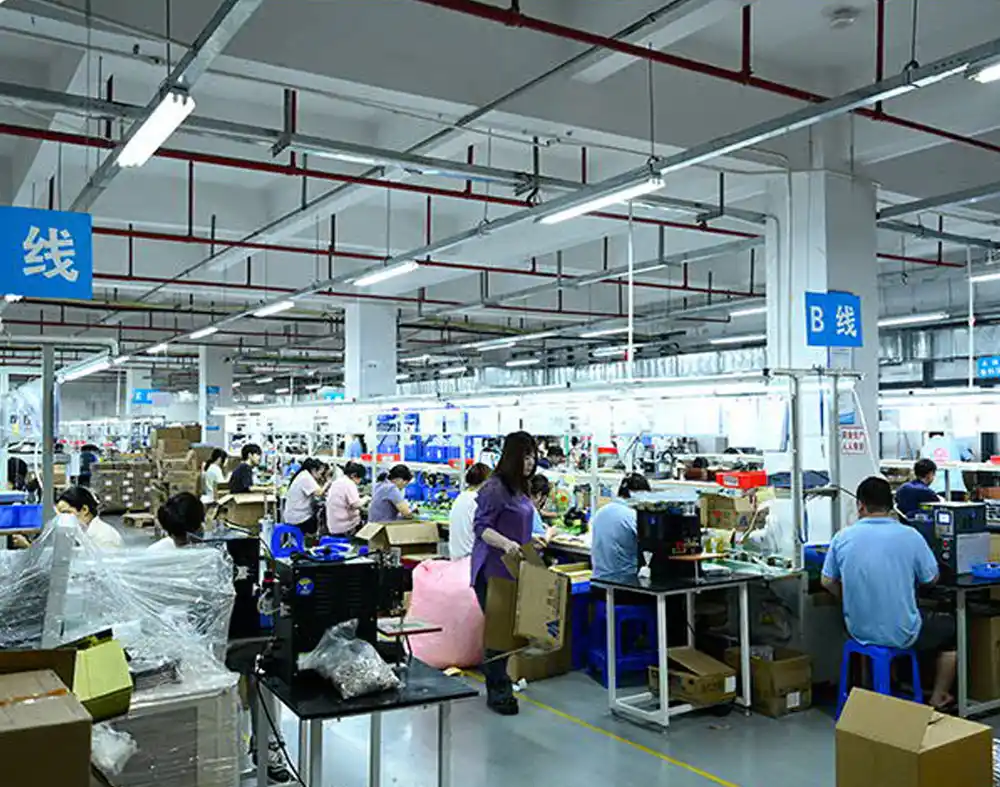 Full production line - end-to-end charger manufacturing with conveyor systems