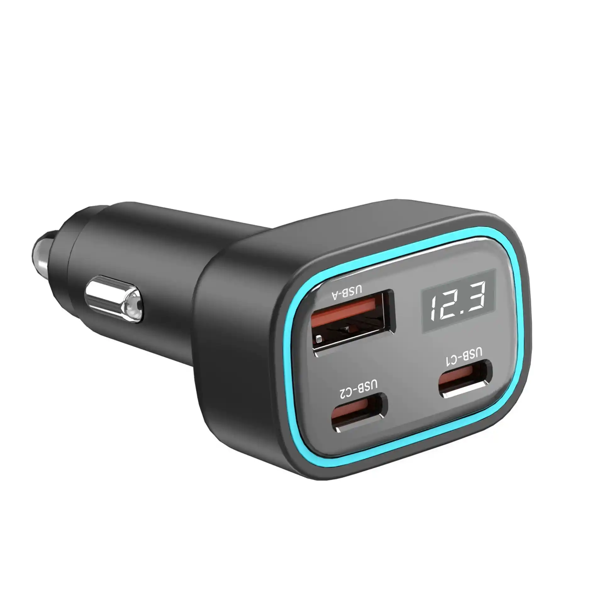 WOWOHCOOL factory 70W 4-port compact GaN car charger with dual PD 35W - ultra-lightweight automotive USB charger OEM