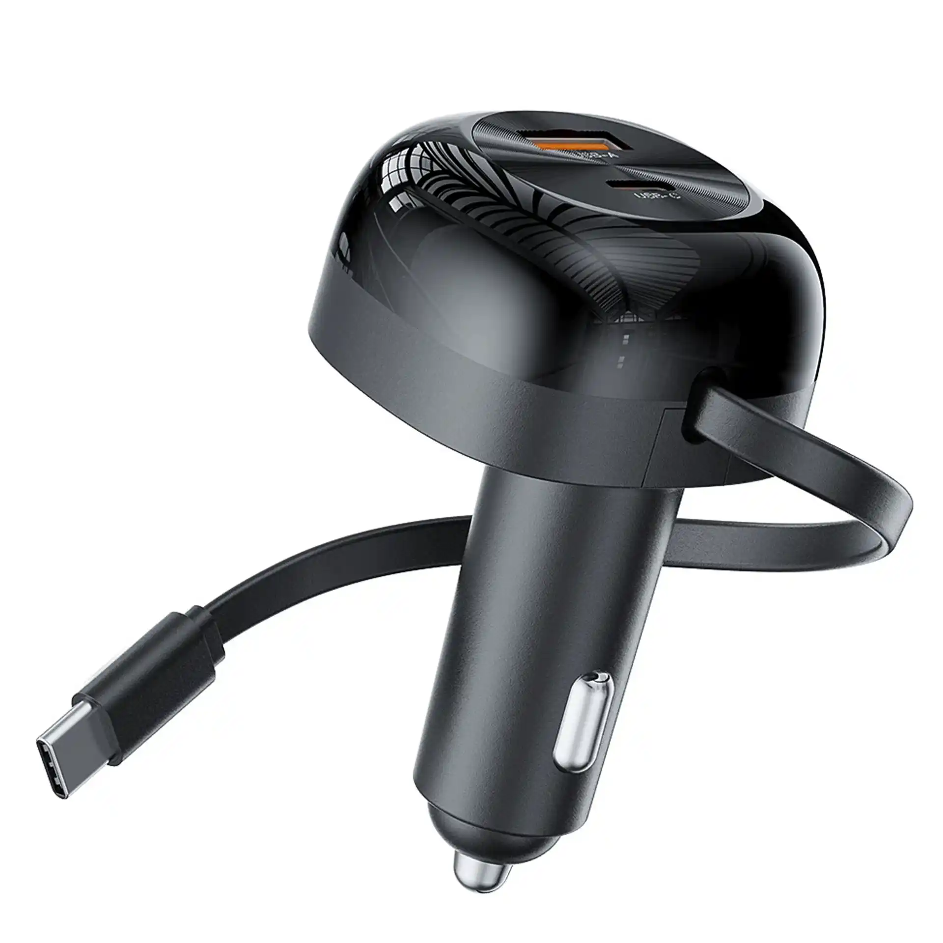 WOWOHCOOL factory 3-in-1 retractable car charger with PPS 45W for flagship smartphones - compact automotive USB charger OEM