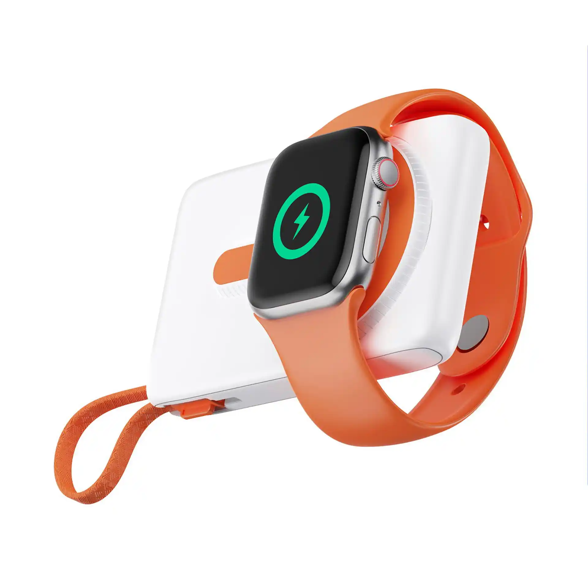 WOPS27 Magnetic Wireless Power Bank 10000mAh with built-in Type-C and Lightning cables, 15W phone wireless, 2.5W Apple Watch, 22.5W PD output, zinc alloy kickstand, 188 matrix LED display