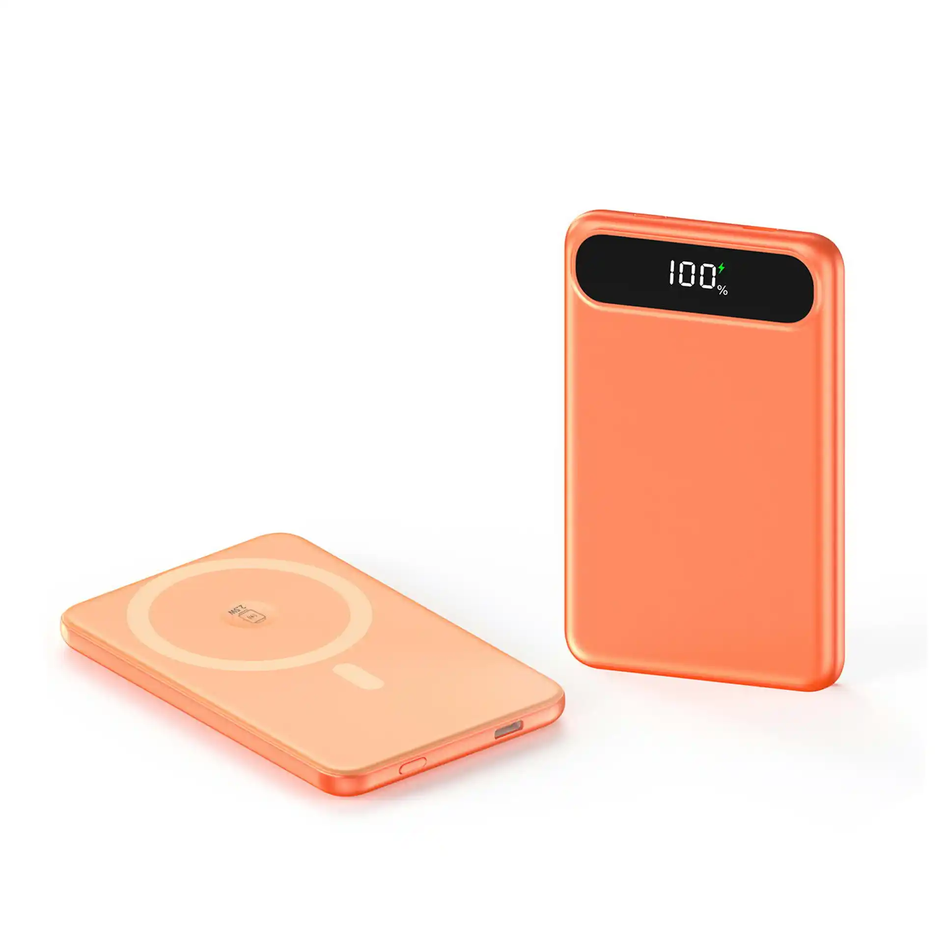 WOPX07 Ultra-Slim Magnetic Wireless Power Bank 5000mAh with 15W phone wireless, 2.5W Apple Watch wireless, 22.5W USB-C PD output, metal oxidized shell