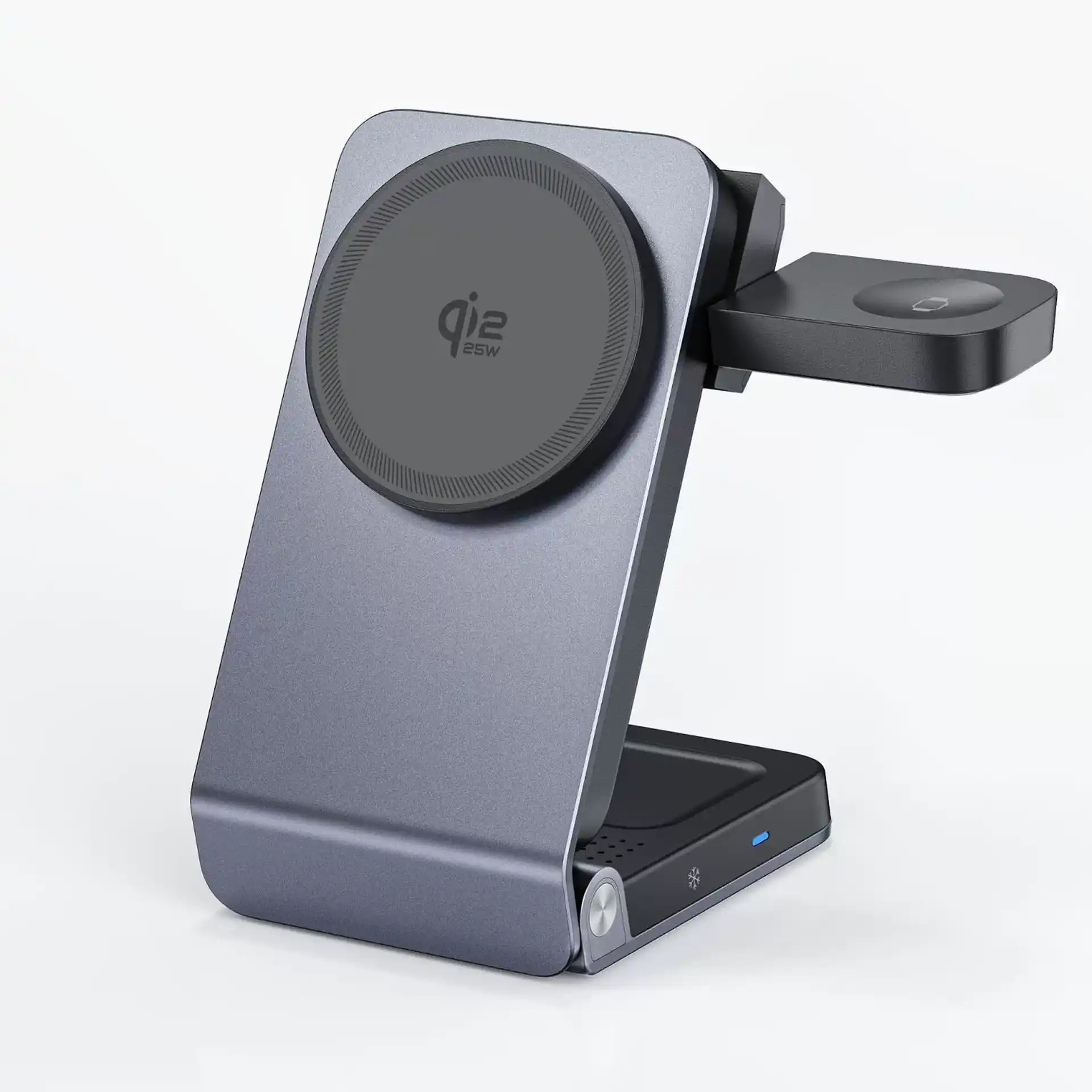 WOWOHCOOL Qi2 certified factory - WOW10 Qi2 25W magnetic 3-in-1 wireless charger with active cooling fan - wireless charger OEM manufacturer