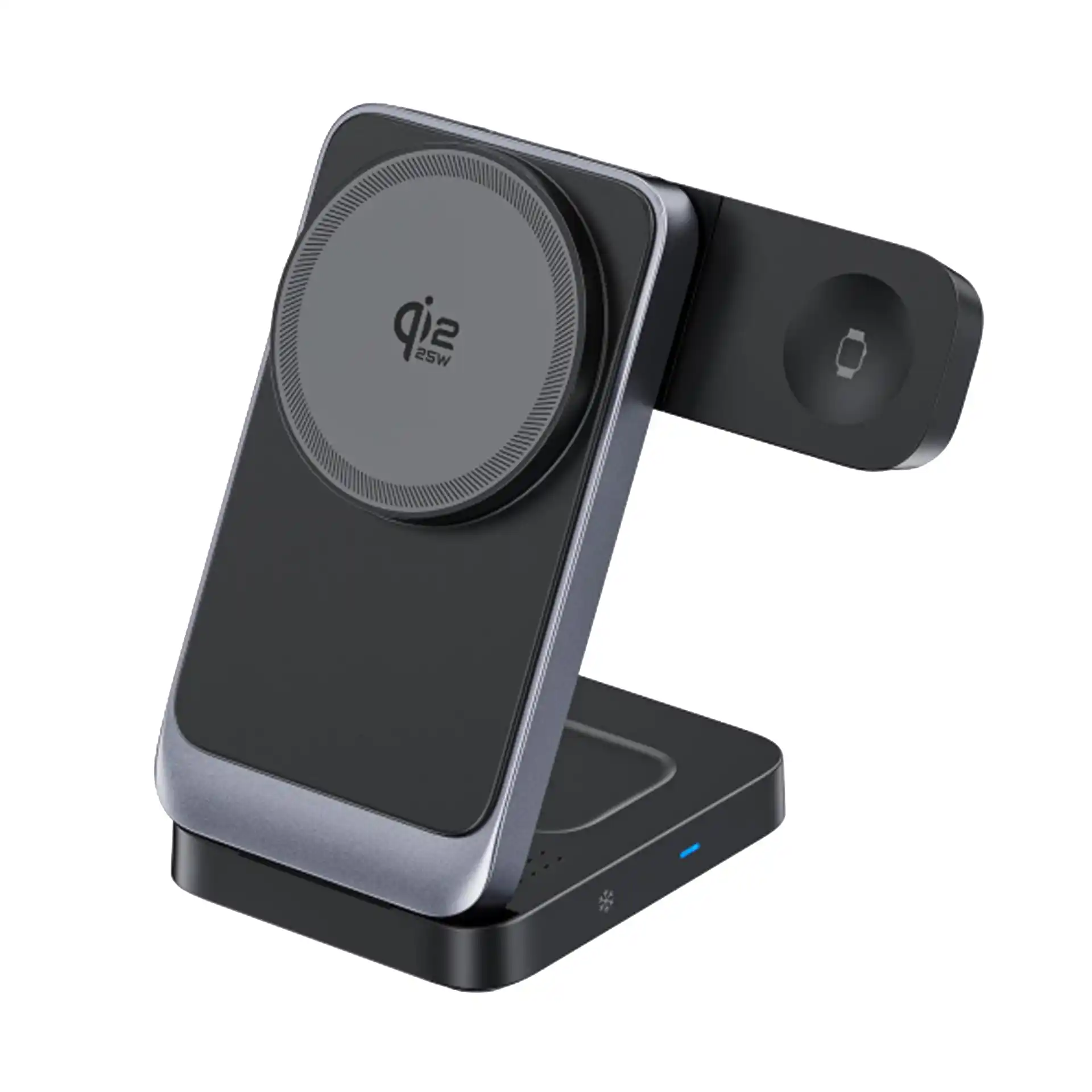 WOW125 25W TEC 3-in-1 Foldable Wireless Charger with semiconductor refrigeration, precise temperature sensing, compact travel design — OEM Qi2 manufacturer Shenzhen