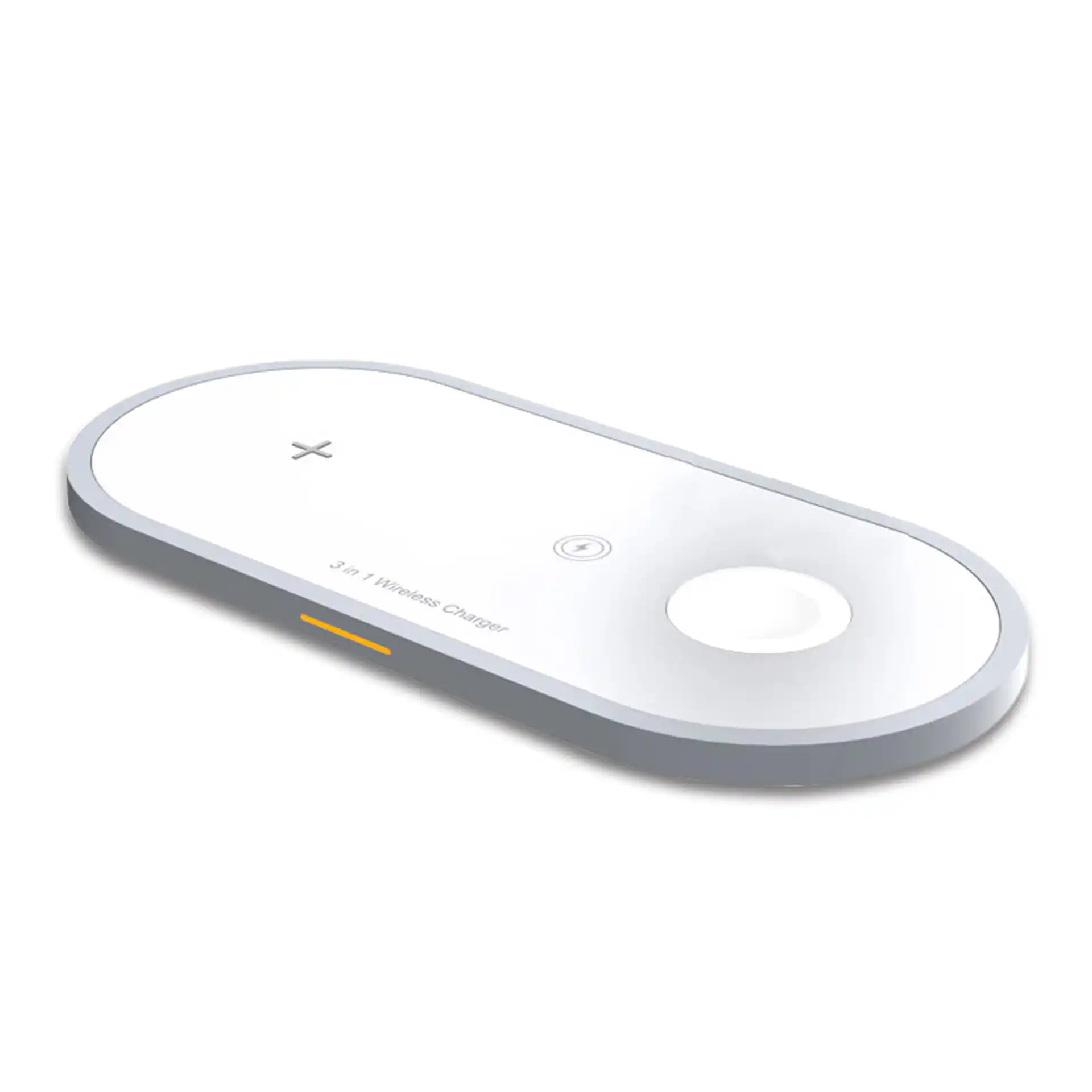 WOW40 10W Ultra-Slim LED Minimalist 3-in-1 Desktop Wireless Charger with independent coils, status display, exclusive patent — OEM Shenzhen