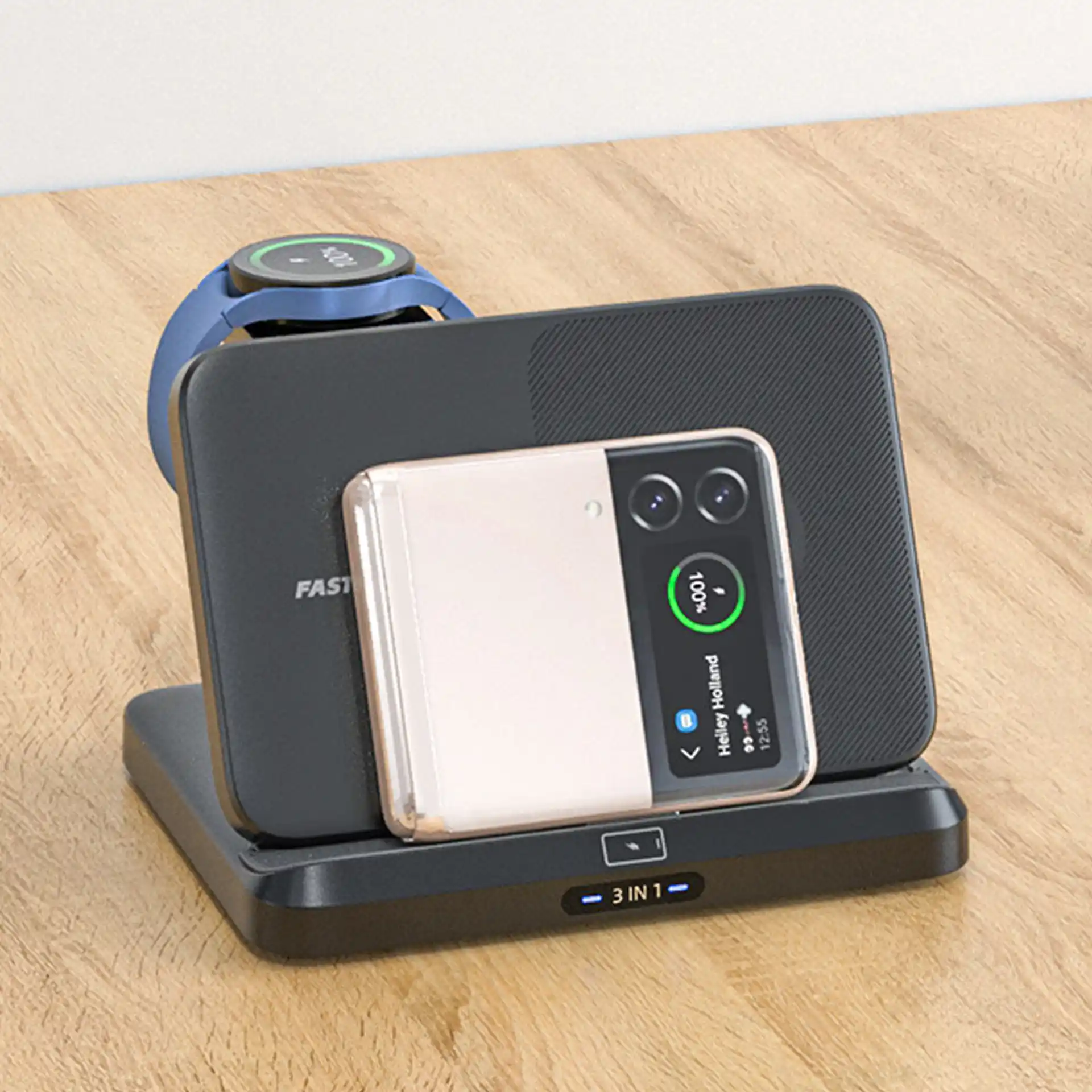 WOW82 3-in-1 Wireless Charger for Foldable Phones like Samsung Fold & Xiaomi MIX