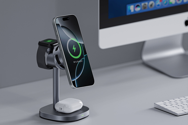 QI2.2 15W Magnetic Wireless Charger with Semiconductor Cooling and Phone Stand