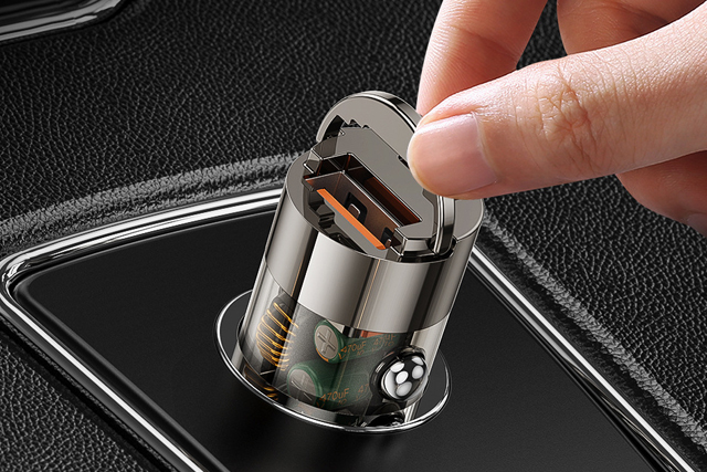 Concealed PD 65W Dual Port Car Charger Fast Charging for iPhone 15/Samsung Galaxy/MacBook Air