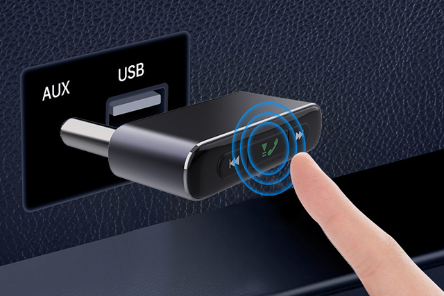 Wireless Bluetooth 5.0 Adapter for Car Stereo AUX Jack 3.5mm FM Transmitter and Audio Receiver